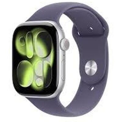 Apple Watch Series 11 GPS 46mm srebrna aluminiowa koperta z fioletową opaską sportową Apple Watch Series 11 GPS 46mm srebrna aluminiowa koperta z fioletową opaską sportową