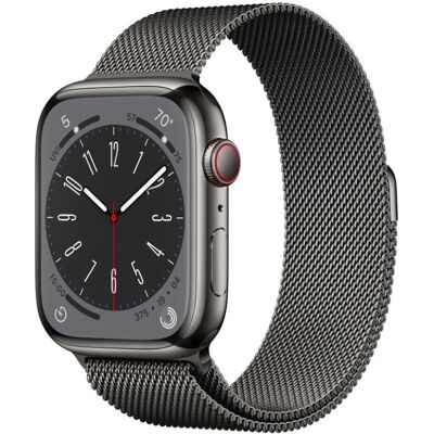 Apple Watch Series 8 GPS + Cellular 45mm Graphite Stainless Steel Case with Graphite Milanese Loop Apple Watch Series 8 GPS + Cellular 45mm Graphite Stainless Steel Case with Graphite Milanese Loop