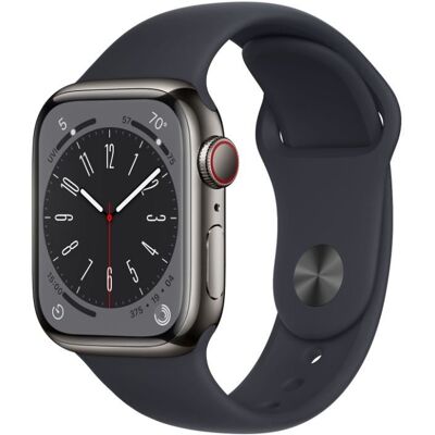 Apple Watch Series 8 GPS + Cellular 45mm Graphite Stainless Steel Case with Midnight Sport Band - Regular Apple Watch Series 8 GPS + Cellular 45mm Graphite Stainless Steel Case with Midnight Sport Band - Regular