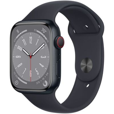 Apple Watch Series 8 GPS + Cellular 45mm Midnight Aluminium Case with Midnight Sport Band - Regular Apple Watch Series 8 GPS + Cellular 45mm Midnight Aluminium Case with Midnight Sport Band - Regular