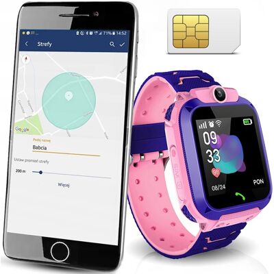 CALMEAN, Smartwatch Easy + karta SIM, różowy CALMEAN, Smartwatch Easy + karta SIM, różowy