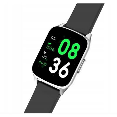 G. Rossi Czarny smartwatch sportowy ze srebrną kopertą G. Rossi Czarny smartwatch sportowy ze srebrną kopertą