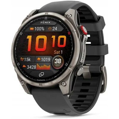 Garmin Fenix 8 Pro 47 mm AMOLED Sapphire Tytanowy z czarno-szarym paskiem Garmin Fenix 8 Pro 47 mm AMOLED Sapphire Tytanowy z czarno-szarym paskiem