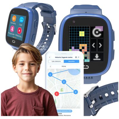 Locon Watch Video Smartwatch dla dziecka z GPS i funkcją videorozmów (granatowy) Locon Watch Video Smartwatch dla dziecka z GPS i funkcją videorozmów (granatowy)