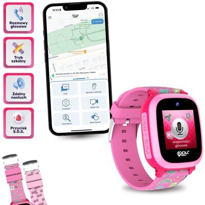 PREZENT DLA DZIECKA Smartwatch KiDiZ ONE RÓZOWY GPS ROZMOWY PRZYCISK SOS PREZENT DLA DZIECKA Smartwatch KiDiZ ONE RÓZOWY GPS ROZMOWY PRZYCISK SOS