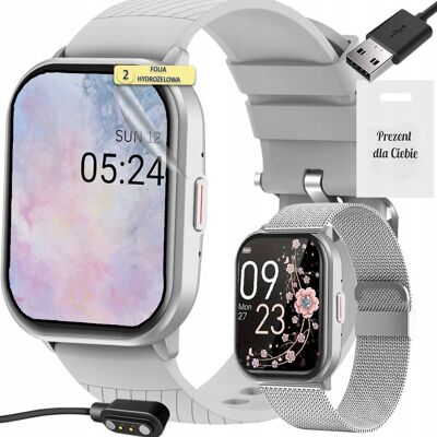 Rubicon Smartwatch - Rozmowy, Puls, Powiadomienia, 2 Paski, PL Menu Rubicon Smartwatch - Rozmowy, Puls, Powiadomienia, 2 Paski, PL Menu