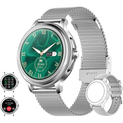 SMARTWATCH 1,2' HD iOS Android Bluetooth TĘTNO KROKOMIERZ 2 PASKI SREBRNY SMARTWATCH 1,2' HD iOS Android Bluetooth TĘTNO KROKOMIERZ 2 PASKI SREBRNY