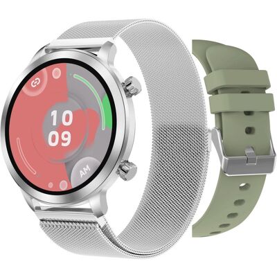 SmartWatch AI Chat Da GPT Bemi Zeno Srebrny Dwa Paski AMOLED IP67 GPS SpO2 SmartWatch AI Chat Da GPT Bemi Zeno Srebrny Dwa Paski AMOLED IP67 GPS SpO2