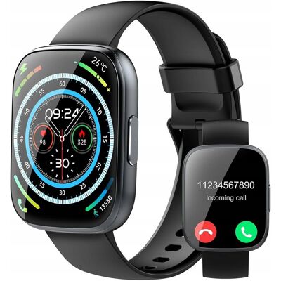 Smartwatch Czarny Inteligentny Zegarek Wodoodporny Uniseks 1,95' Smartwatch Czarny Inteligentny Zegarek Wodoodporny Uniseks 1,95'