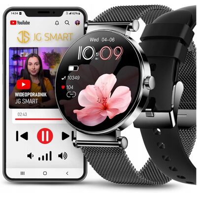 JG Smart SMARTWATCH DAMSKI AMOLED ROZMOWY MENU PL KOLORY + 2 PASKI + WIDEOPORADNIK JG Smart SMARTWATCH DAMSKI AMOLED ROZMOWY MENU PL KOLORY + 2 PASKI + WIDEOPORADNIK