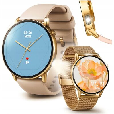 JG Smart Smartwatch Damski Amoled Rozmowy Menu Polski - Zdrowie Sport Chat GPT Złoty JG Smart Smartwatch Damski Amoled Rozmowy Menu Polski - Zdrowie Sport Chat GPT Złoty