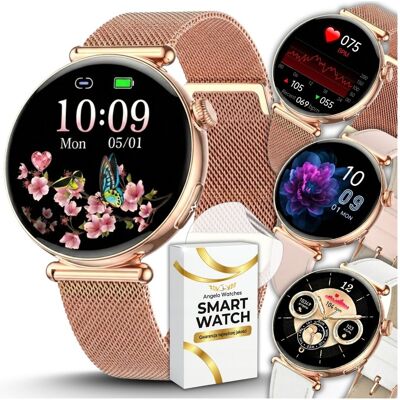 Angelo Watches Smartwatch Damski Angelo HeartWatch EKG Ciśnienie Pomiar Cukru Rozmowy 2026 Złoty Róż + 2 Paski Angelo Watches Smartwatch Damski Angelo HeartWatch EKG Ciśnienie Pomiar Cukru Rozmowy 2026 Złoty Róż + 2 Paski