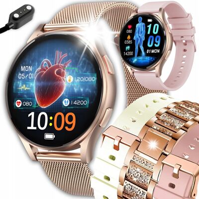 Inny producent Smartwatch Damski Angelo Watches AT 2024 EKG Pomiar Cukru Ciśnieniomierz Rozmowy AMOLED Złoty + 2 Paski Inny producent Smartwatch Damski Angelo Watches AT 2024 EKG Pomiar Cukru Ciśnieniomierz Rozmowy AMOLED Złoty + 2 Paski