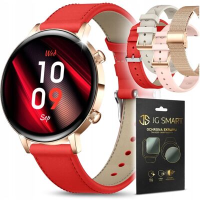 JG Smart Smartwatch Damski WODOODPORNY ROZMOWY ZDROWIE SPORT MENU PL + 4 paski ZŁOTY JG Smart Smartwatch Damski WODOODPORNY ROZMOWY ZDROWIE SPORT MENU PL + 4 paski ZŁOTY