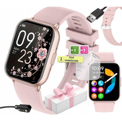 Rubicon Smartwatch damski z funkcją rozmów Bluetooth puls kroki sen menu PL Rubicon Smartwatch damski z funkcją rozmów Bluetooth puls kroki sen menu PL