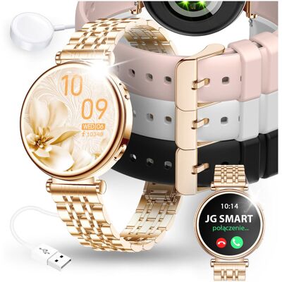JG Smart SMARTWATCH DAMSKI ZEGAREK MENU PL ROZMOWY SMART WATCH DLA KOBIETY + 4 PASKI JG Smart SMARTWATCH DAMSKI ZEGAREK MENU PL ROZMOWY SMART WATCH DLA KOBIETY + 4 PASKI