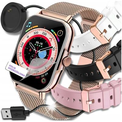 Inny producent SMARTWATCH DAMSKI ZEGAREK POLSKIE MENU ROZMOWY EKG PULS SMART WATCH 4 PASKI Inny producent SMARTWATCH DAMSKI ZEGAREK POLSKIE MENU ROZMOWY EKG PULS SMART WATCH 4 PASKI