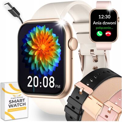 Angelo Watches Smartwatch Damski Zegarek Rozmowy Sms Sport Zdrowie Zloty Menu Pl + 4 Paski Angelo Watches Smartwatch Damski Zegarek Rozmowy Sms Sport Zdrowie Zloty Menu Pl + 4 Paski