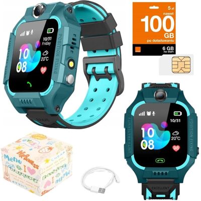 Berace Smartwatch dla dzieci Q19 Lokalizator LBS + Karta SIM - Niebieski Berace Smartwatch dla dzieci Q19 Lokalizator LBS + Karta SIM - Niebieski