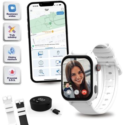 Smartwatch dla dziecka KiDiZ Chat czarny/biały Smartwatch dla dziecka KiDiZ Chat czarny/biały