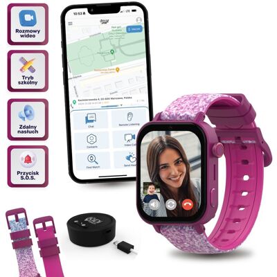 Smartwatch dla dziecka KiDiZ Chat różowy Smartwatch dla dziecka KiDiZ Chat różowy