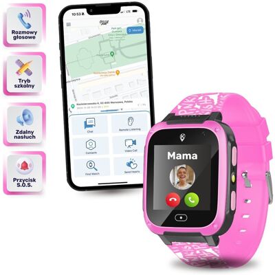 Smartwatch dla dziecka KiDiZ Fiber różowy Smartwatch dla dziecka KiDiZ Fiber różowy