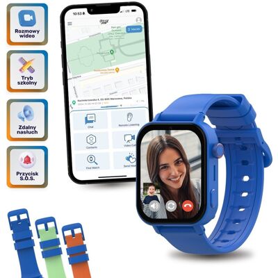 Smartwatch dla dziecka, Kidiz Plus, niebieski Smartwatch dla dziecka, Kidiz Plus, niebieski