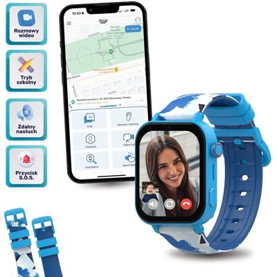 Smartwatch dla dziecka, Kidiz Premium, niebieski Smartwatch dla dziecka, Kidiz Premium, niebieski