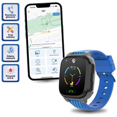 Smartwatch dla dziecka, Kidiz Top, niebieski Smartwatch dla dziecka, Kidiz Top, niebieski