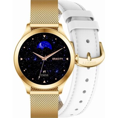 Smartwatch Gravity Biało Złoty 2 Paski GT25-2 PRO Smartwatch Gravity Biało Złoty 2 Paski GT25-2 PRO