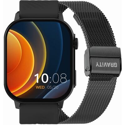 Smartwatch Gravity GT15-1 Czarny Pasek Silikonowy + Czarna Bransoleta Smartwatch Gravity GT15-1 Czarny Pasek Silikonowy + Czarna Bransoleta