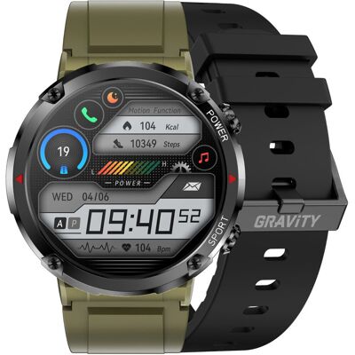 Smartwatch Gravity GT21-7 + Czarny Pasek Silikonowy Smartwatch Gravity GT21-7 + Czarny Pasek Silikonowy