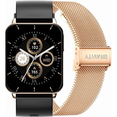 G. Rossi Smartwatch Gravity Różowe Złoto Czarny 2 Paski GT17-5 G. Rossi Smartwatch Gravity Różowe Złoto Czarny 2 Paski GT17-5