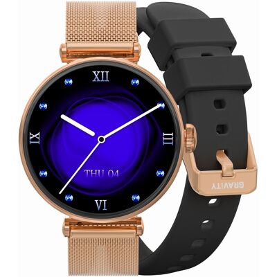 G. Rossi Smartwatch Gravity Różowe Złoto Czarny 2 Paski GT26-3 G. Rossi Smartwatch Gravity Różowe Złoto Czarny 2 Paski GT26-3