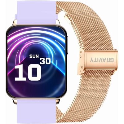 G. Rossi Smartwatch Gravity Różowe Złoto Fioletowy 2 Paski GT17-3 G. Rossi Smartwatch Gravity Różowe Złoto Fioletowy 2 Paski GT17-3