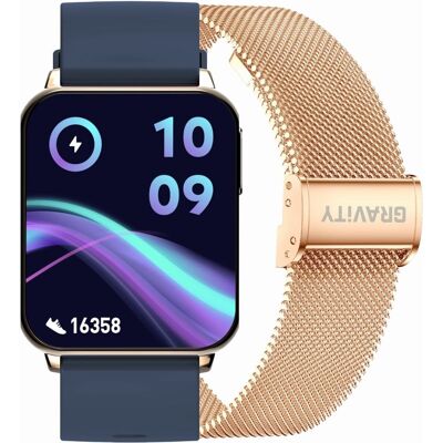 Inny producent Smartwatch Gravity Różowe Złoto Granatowy 2 Paski GT17-2 Inny producent Smartwatch Gravity Różowe Złoto Granatowy 2 Paski GT17-2