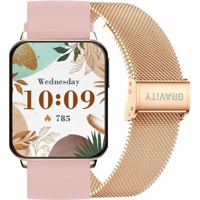 G. Rossi Smartwatch Gravity Różowe Złoto Różowy 2 Paski GT17-1 G. Rossi Smartwatch Gravity Różowe Złoto Różowy 2 Paski GT17-1