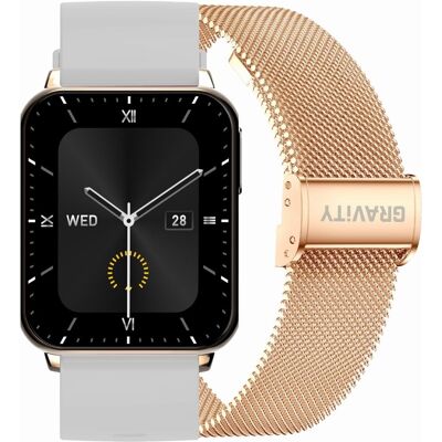 G. Rossi Smartwatch Gravity Różowe Złoto Szary 2 Paski GT17-4 G. Rossi Smartwatch Gravity Różowe Złoto Szary 2 Paski GT17-4