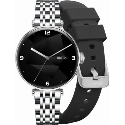 Smartwatch Gravity Srebrno Czarny 2 Paski GT26-9 Smartwatch Gravity Srebrno Czarny 2 Paski GT26-9