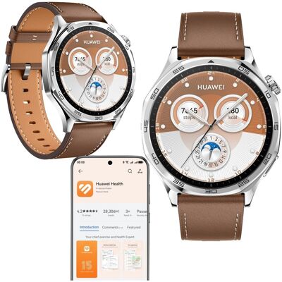 SMARTWATCH HUAWEI GT5 CLASSIC 46 mm BRĄZOWY SKÓRA GPS ODBIERANIE POŁĄCZEŃ SMARTWATCH HUAWEI GT5 CLASSIC 46 mm BRĄZOWY SKÓRA GPS ODBIERANIE POŁĄCZEŃ