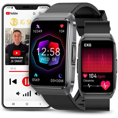 JG Smart Smartwatch Kardiowatch - Menu PL Pomiar Cukru EKG Ciśnienia BMI Rozmowy JG Smart Smartwatch Kardiowatch - Menu PL Pomiar Cukru EKG Ciśnienia BMI Rozmowy