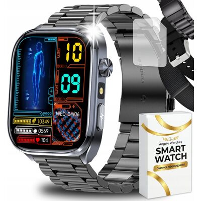 Angelo Watches Smartwatch Kardiowatch Męski AT572 EKG HRV Ciśnienie Rozmowy BT IP68 Menu PL 3 Paski Angelo Watches Smartwatch Kardiowatch Męski AT572 EKG HRV Ciśnienie Rozmowy BT IP68 Menu PL 3 Paski