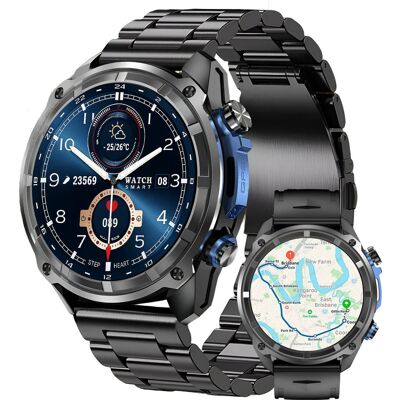 Smartwatch Lazird smartwatch titanium GPS 860 mAh latarka indukcja czarny Smartwatch Lazird smartwatch titanium GPS 860 mAh latarka indukcja czarny