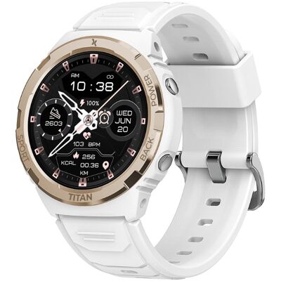 Smartwatch Maxcom Titan Valkiria Biały - Wodoodporny 50m, MIL-STD810H Smartwatch Maxcom Titan Valkiria Biały - Wodoodporny 50m, MIL-STD810H