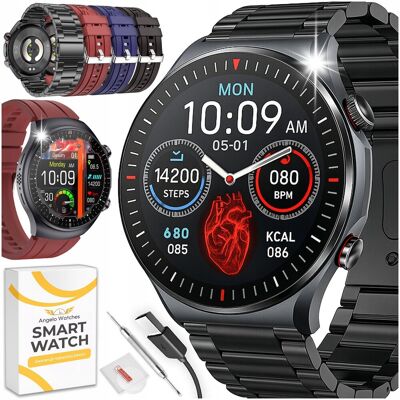 Angelo Watches Smartwatch Męski Angelo Vital Pro AMOLED Rozmowy EKG Ciśnienie 4 Paski Zestaw Angelo Watches Smartwatch Męski Angelo Vital Pro AMOLED Rozmowy EKG Ciśnienie 4 Paski Zestaw