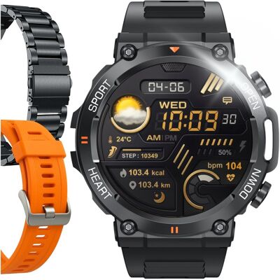 Smartwatch Męski Angelo Watches TANK Militarny Sportowy Wodoodporny Rozmowy BT + 3 Paski Smartwatch Męski Angelo Watches TANK Militarny Sportowy Wodoodporny Rozmowy BT + 3 Paski