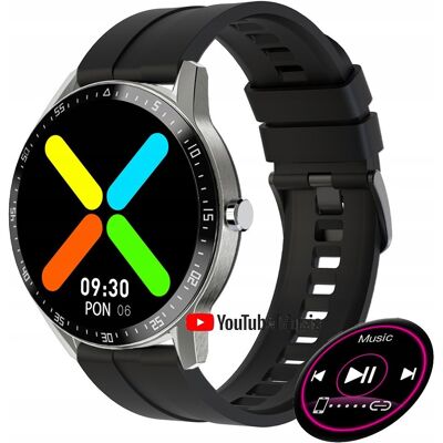 Smartwatch Męski G. Rossi Sw018-1 Silver/black Własne Tarcze + Grawer Smartwatch Męski G. Rossi Sw018-1 Silver/black Własne Tarcze + Grawer