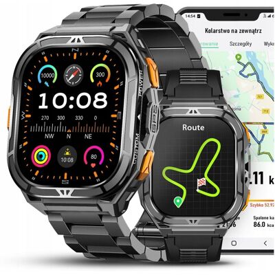JG-SMART SMARTWATCH MĘSKI GPS PŁYWANIE WODOODPORNY SEN ROZMOWY SMART WATCH + 2 PASKI JG-SMART SMARTWATCH MĘSKI GPS PŁYWANIE WODOODPORNY SEN ROZMOWY SMART WATCH + 2 PASKI