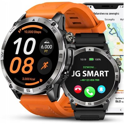 JG Smart Smartwatch Męski GPS Rozmowy Wodoodporny Menu PL Sport Kompas 530mAh 3paski JG Smart Smartwatch Męski GPS Rozmowy Wodoodporny Menu PL Sport Kompas 530mAh 3paski
