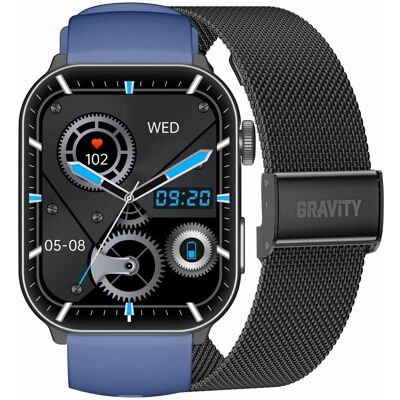 Smartwatch Męski GRAVITY GT28-3 Pasek + Bransoleta Granatowo Czarny Smartwatch Męski GRAVITY GT28-3 Pasek + Bransoleta Granatowo Czarny